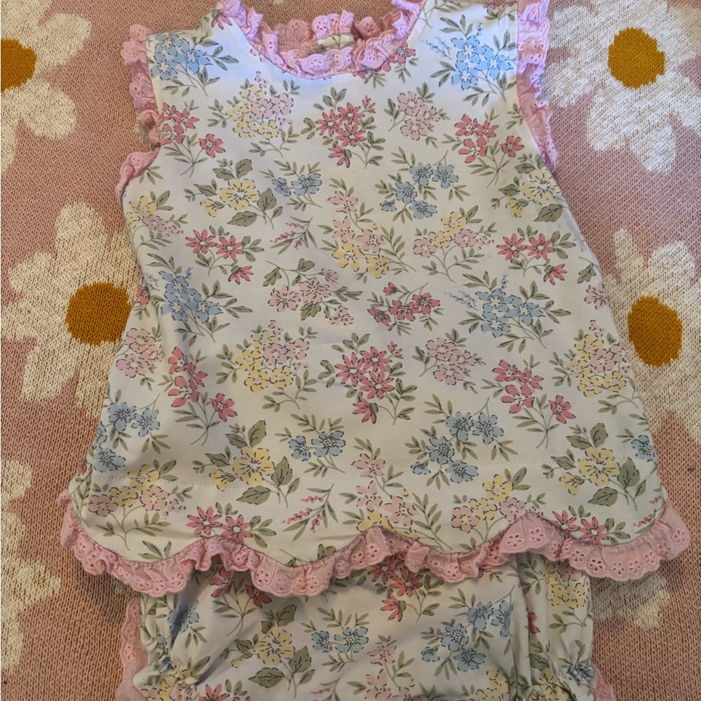 Floral Baby play set with Pink lace Accents